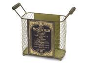 Pack of 4 Antique Green Mesh Metal Wine Bottle Carriers 9.5