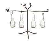 Set of 2 Bird On Branches with Hanging Tea Light Holders 15.5