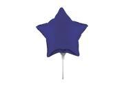 Pack of 10 Metallic Purple Star Foil Party Balloons with Sticks 9