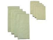 Pack of 8 Cream White Natural Trim Dish Towel and Wash Cloth Kitchen Accessory Set Microfiber