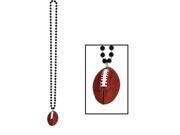 Club Pack of 12 Black Beads with Football Medallion Party Necklaces 33