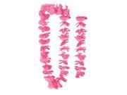Pack of 12 Hawaiian Luau Pink Tropical Beach Party Flower Lei Necklaces 36
