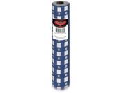 100 Blue and White Gingham Disposable Plastic Banquet Party Table Roll