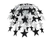 Club Pack of 12 Hanging Metallic Black and Silver Star Cascade Party Decorations 24