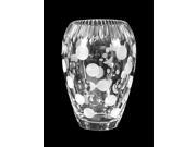 9.25 Festival Clear Circle Pattern Decorative Hand Cut Etched Crystal Glass Vase