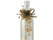 Pack of 4 Amber Beaded Flower Shimmer Ring Wine Bottle Charms 6?