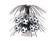 Club Pack of 12 Black and Silver Soccer Ball Miniature Cascade Centerpieces Party Decorations 7.5