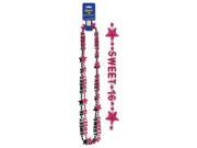 Club pack of 24 Shiny Black and Pink Sweet Sixteen and Star Beads 35