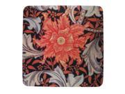 Pack of 8 Absorbent Red Flourish and Flower Print Cocktail Drink Coasters 4