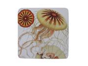 Pack of 8 Absorbent Nautical Antique Style Jelly Fish Print Cocktail Drink Coasters