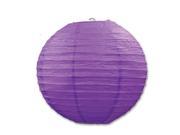 Club Pack of 18 Round Bright Purple Hanging Paper Lanterns 9.5
