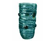 14.25 Aquamarine Blue and Warm Golden Amber Canyon Rock Decorative Hand Blown Glass Vase