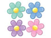 Club Pack 24 Green Blue Purple and Pink Retro Flower Cutout Decorations 14