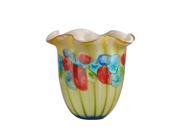 11.75 Red Blue and GReen Abstract Pebble Argentina Decorative Hand Blown Glass Vase