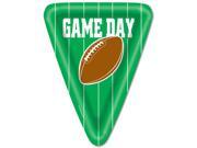 Pack of 96 Disposable Green Game Day Football Triangular Dinner Plates