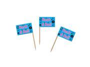 Club Pack of 600 Blue Pink 50 s Themed Rock Roll Food Drink or Decoration Party Picks 2.5