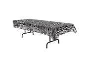 Club Pack of 12 Black and White Zebra Print Table Covers 54 x 108