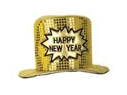 Club Pack of 12 Gold and Black Glitz N Gleam Happy New Year Top Hat