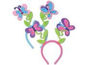 Club Pack of 12 Colorful Butterfly Boppers Headband Party Favors