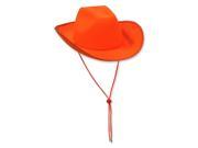 Pack of 6 Western Themed Orange Felt Cowboy Hat Costume Accessories