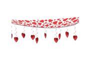 Club Pack of 6 Red and White Hearts Valentines Day Ceiling Decorations