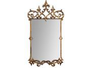 37 Antiqued Gold Gray Glazed Metal Framed Rectangular Wall Mirror