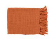 59 x 51 Warm Weaves Burnt Orange Fringed Throw Blanket
