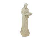 24 St. Francis of Assisi Speckled Gray Religious Bird Feeder Outdoor Garden Patio Statue