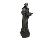 24 St. Francis of Assisi Dark Brown Religious Bird Feeder Outdoor Patio Garden Statue