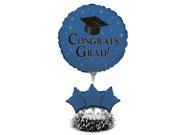 Pack of 4 Blue Graduation Congrats Grad Air Filled Balloon Foil Centerpiece Kit 30