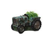 12.25 Distressed Teal Black Tractor Outdoor Garden Patio Planter
