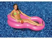61 Pink Chill Chair Inflatable Swimming Pool Floating Lounge Chair with Drink Holder