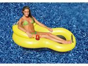 61 Yellow Chill Chair Inflatable Swimming Pool Floating Lounge Chair with Drink Holder