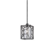 59 Icy Cubed Frosted Glass and Caged Mini Pendant Light