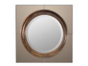 20 Antiqued Gold Square Framed Beveled Round Wall Mirror