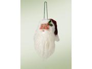 6 Decorative Santa Claus Caroler Head and Hat with Jingle Bells Christmas Ornament