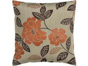 18 Orange and Chocolate Brown Romantic Floral Decorative Down Throw Pillow