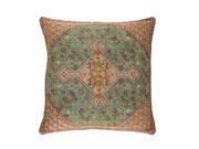 18 Town Square Taupe Brown Mint Green and Lavender Decorative Square Throw Pillow