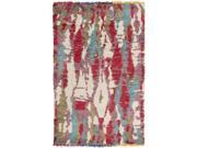 2 x 3 Color Palette Scarlet Red Teal Blue and Olive Green Wool Area Throw Rug