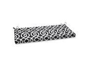 45 Labirinto Geometrico Black and White Outdoor Patio Bench Cushion
