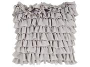 18 Flint Gray Tulle Ruffle Tiered Decorative Down Throw Pillow