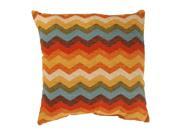 Panama Wave Rainbow Chevron Zig Zag Striped Cotton Throw Pillow 16.5 x 16.5