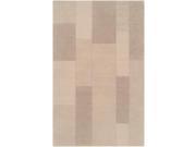 3.25 x 5.25 Geometrical Blocks Desert Sand Hand Loomed Wool Area Throw Rug