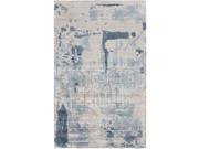 4 x 6 Soothing Sky Beau Blue and Dusty Gray Hand Loomed Bamboo Silk Area Throw Rug