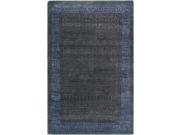 8 x 11 Tranquil Realm Faded Night Black and Deep Ocean Blue Hand Knotted Wool Area Rug