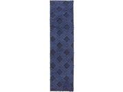 2.5 x 8 Diamond Prints Navy Blue Hand Woven Area Throw Rug Runner