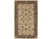 3.25 x 5.25 Floral Inspired Khaki Brown Green Oriental Style Wool Throw Rug