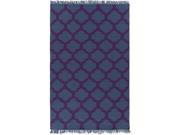 3.5 x 5.5 Imperial Fashions Queen Blue and Royal Purple Hand Woven Area Throw Rug