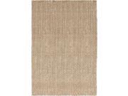 3.25 x 5.25 Moroccan Chevron Beige and Ivory Hand Woven Jute Area Throw Rug