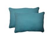 Set of 2 Aquatic Turquoise Blue Outdoor Patio Rectangular Throw Pillows 24.5